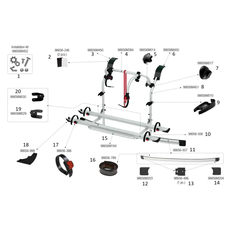 FIAMMA Pièces Détachées Carry-Bike FORD Custom 3 FIAMMA Pièces Détachées Carry-Bike FORD Custom
