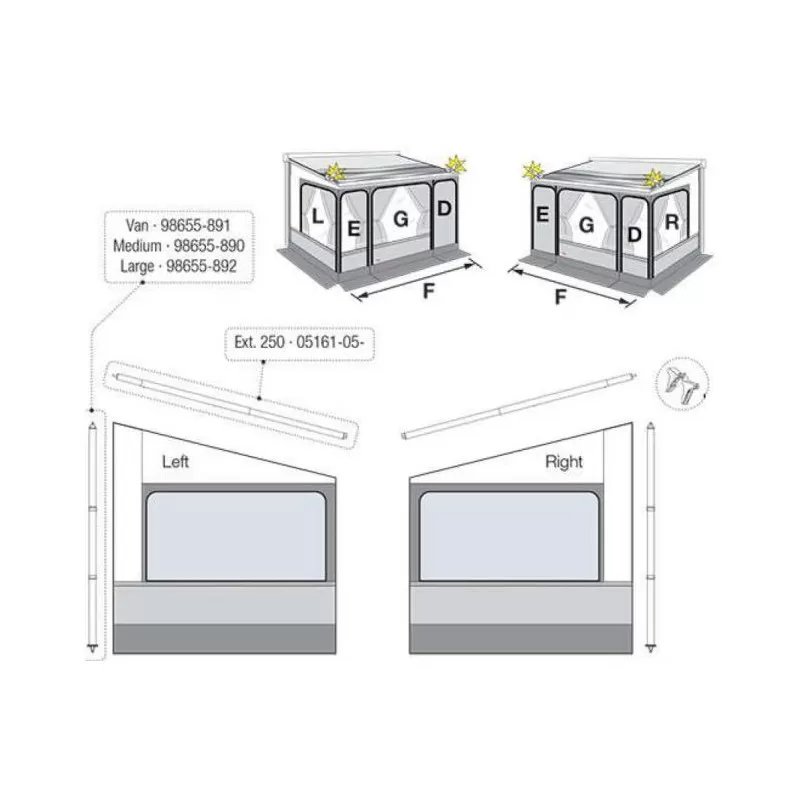 FIAMMA Pièces Détachées Des Auvents De Store ZIP Après 2016 3 FIAMMA Pièces Détachées Des Auvents De Store ZIP Après 2016