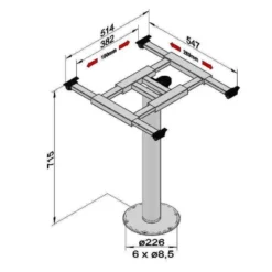 ILSE Pied De Table 7204GRA -Magasin De Camping ilse pied de table 7204gra 1