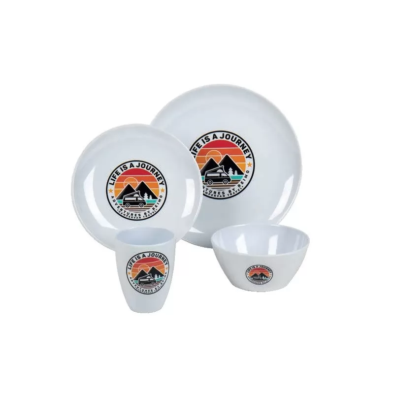LIFE IS A JOURNEY Set Vaisselle 16 Pièces 3 LIFE IS A JOURNEY Set Vaisselle 16 Pièces