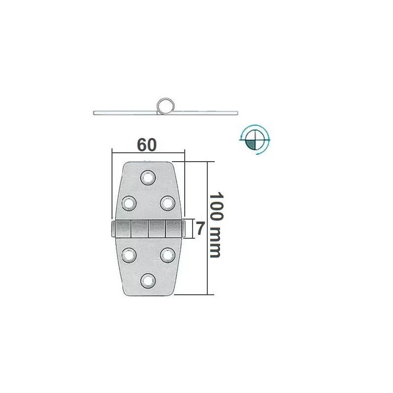 OSCULATI Charnière Robuste Laiton 4 OSCULATI Charnière Robuste Laiton – Image 2